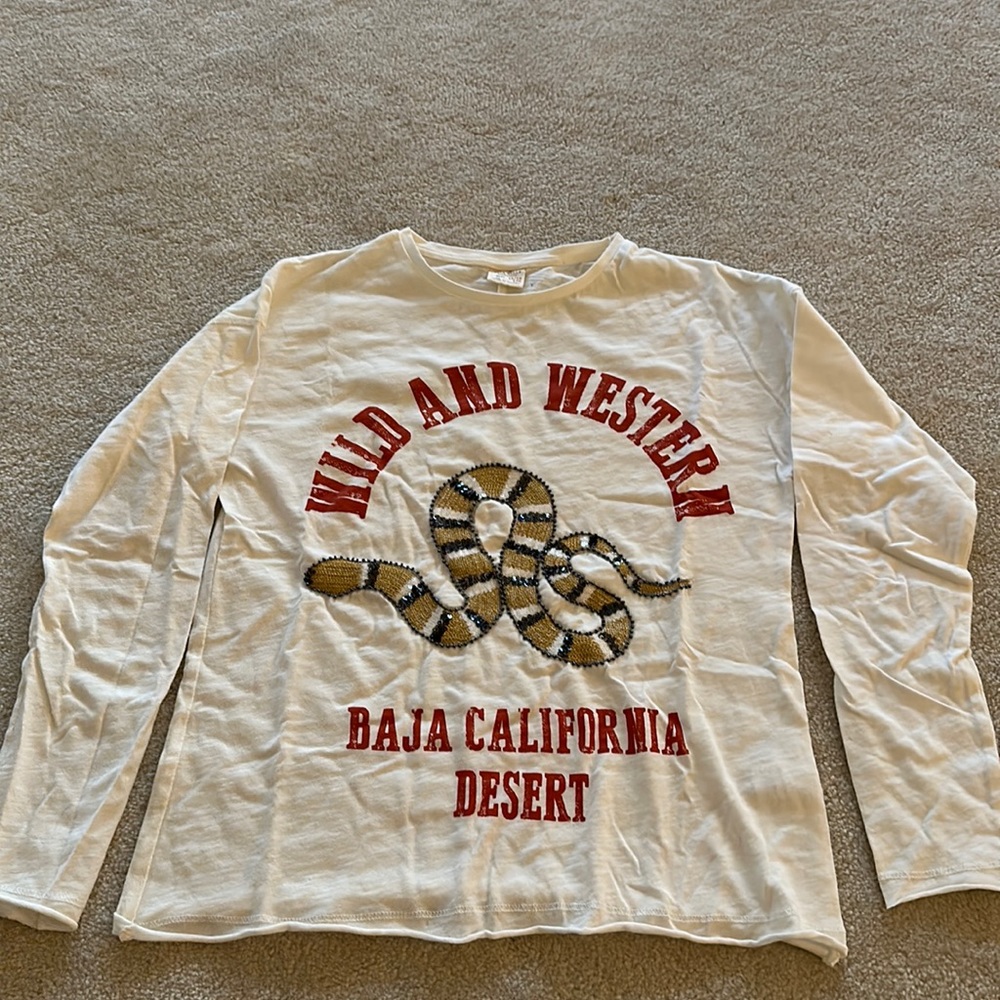 Zara White Long Sleeve Wild Western girls